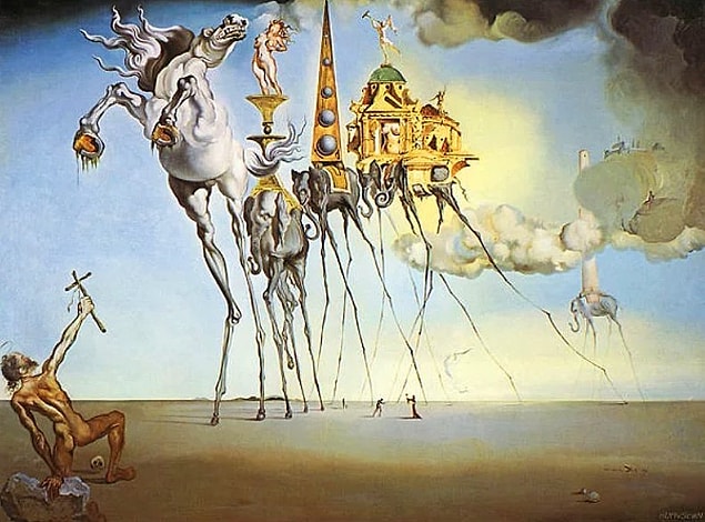 9. Salvador Dali'nin 'St. Anthony'nin Baştan Çıkışı' adlı bu eserinde dikkatini en çok ne çekti?