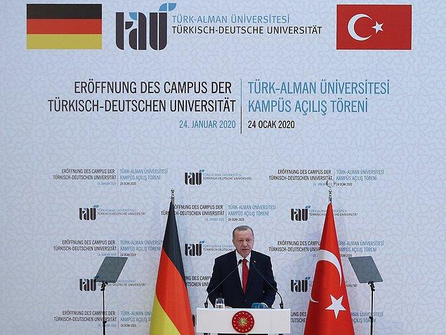 Erdoğan: 'Türk ve Alman dostluğunun sembolü haline gelmesini diliyorum'