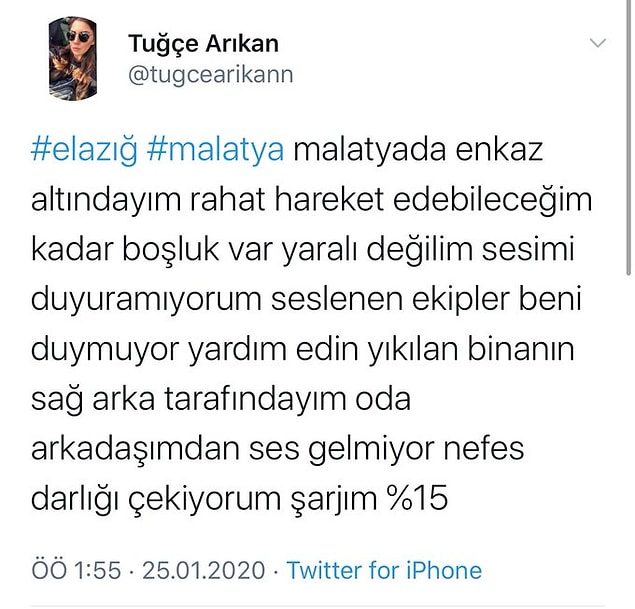 1. Enkaz altında olduğunu iddia eden bu sahte hesap...