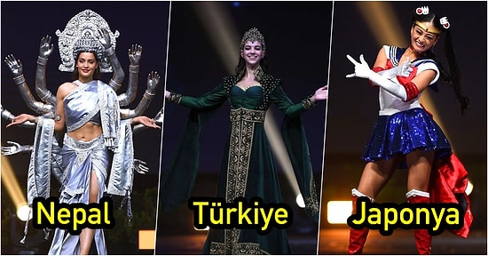 Miss Universe Yarışmasının Bir Parçası Olarak Ulusal Giysilerinin İçinde Boy Gösteren Güzellerden Rengarenk Kareler