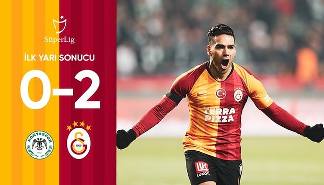 Karşılaşmanın ilk yarısı 2-0'lık Galatasaray üstünlüğüyle sona erdi.