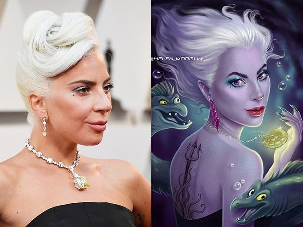 Белые волосы Леди Гаги и ее сильный голос могли бы сделать ее идеальной Урсулой из "Русалочки".