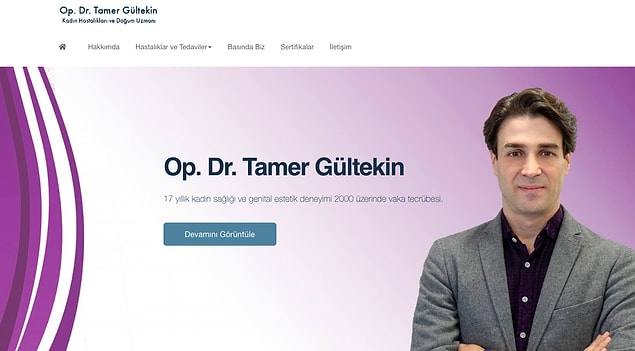 Kişisel internet sitesi üzerinden, kadın hastalıkları ve doğum uzmanı olduğu öğrenilen Dr. Tamer Gültekin’in, aşı geliştirme ile ilgili herhangi bir alakası yok anlayacağınız.