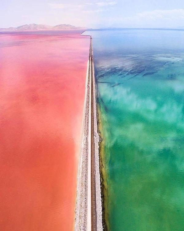 11. Utah'daki Büyük Tuz Gölü.