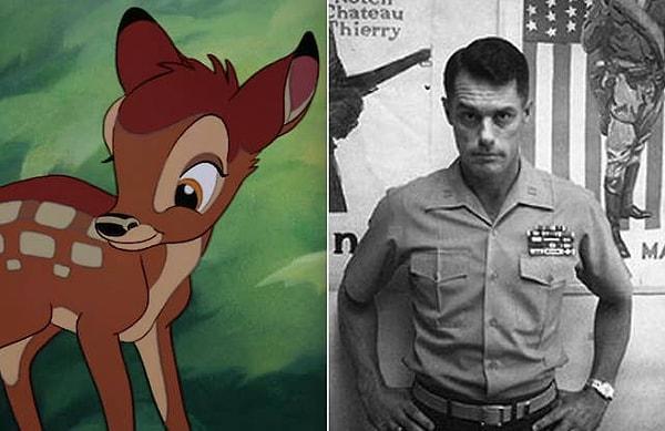 7. 'Bambi'yi seslendiren Donnie Dunagan yüksek rütbeli bir denizciydi ama ona 'Binbaşı Bambi' demesinler diye seslendirme yaptığını herkesten saklıyordu.