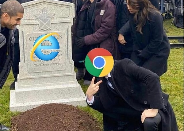 8. "Microsoft artık Internet Explorer'ı desteklemeyeceğini duyurunca Google Chrome:"