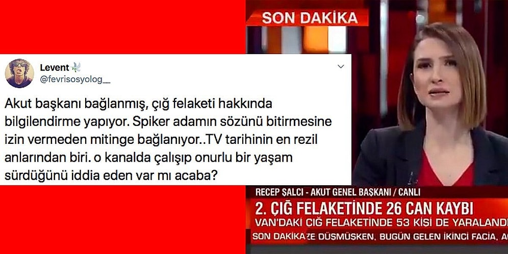 CNN Türk'ün Van'daki Felaketle İlgili Bilgi Veren AKUT Başkanının Sözünü Kesip Cumhurbaşkanı'nın Mitingine Bağlanması Tepkilere Neden Oldu