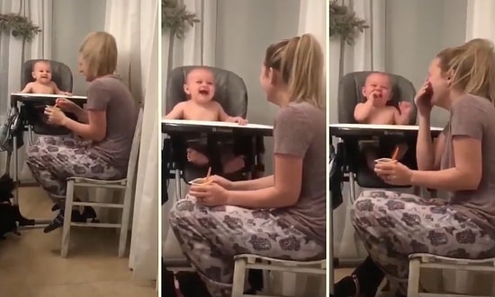 Annesi Hapşırdığında Gülmekten Kendinden Geçen Bebeğin Muhteşem Anları!