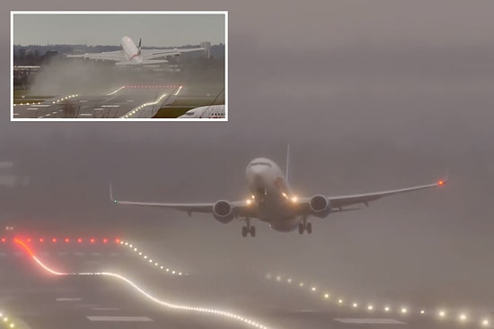 Avrupa’yı Vuran Ciara Fırtınası Nedeniyle İniş Yapamayan Uçağın Kaydedilen Korkutucu Görüntüleri!