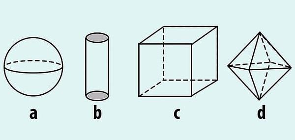 8. Bir çizgi, tüm yüzeylerden eşit olacak şekilde bir 3D şeklin ortasından geçse bu hangisi olurdu?