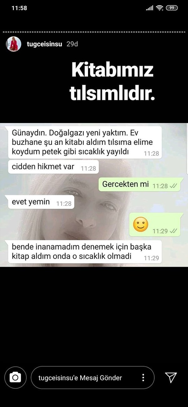 İnsanlar, Işınsu'nun kitabının içindeki yazılarla değil varlığıyla bile "tılsıma" tanık olduklarını, hatta ve hatta sorunlarının şıp diye çözüldüğünü bile iddia ediyor.