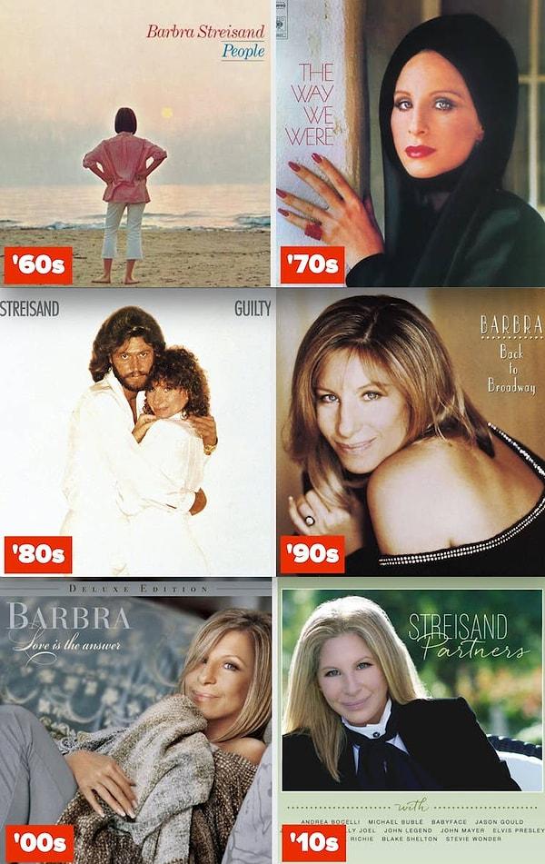 5. Barbra Streisand, 1960'tan başlayarak 2010'a kadar yaptığı albümlerde art arda altı kere her 10'luk dilimde 1 numara olan tek sanatçıdır.