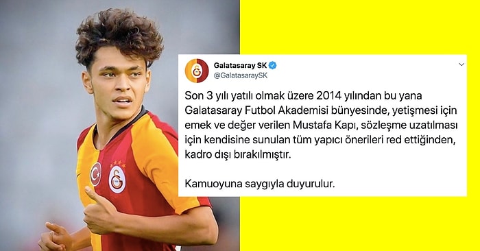 Galatasaray 17 Yaşındaki Futbolcusu Mustafa Kapı'yı Yeni Sözleşmeyi Reddetiği İçin Kadro Dışı Bıraktı Kamuoyu İkiye Bölündü