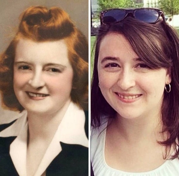 4. «Моя бабушка в 1940-х и я в 2014 году»