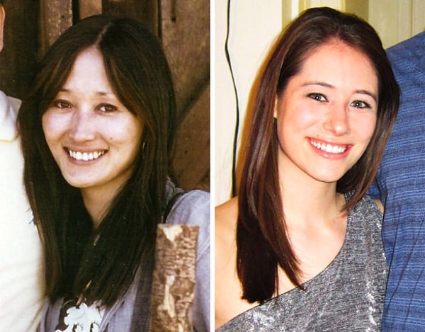 12. «Вот фотография моей мамы и меня примерно одного возраста».