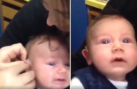 İşitme Cihazına Kavuşarak İlk Defa Sesleri Duyan Bebeğin Yüzünde Beliren Muhteşem Gülümseme!