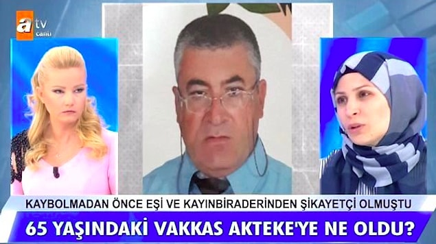 Hatırlarsanız Müge Anlı daha önce de eşine kız bebeğe hamile olduğu için şiddet uygulayan ve kaybolduğu için kızı ve kardeşi tarafından aranan Vakkas Akteke'yi, eşine şiddet uyguladığı için aramayı reddetmişti.