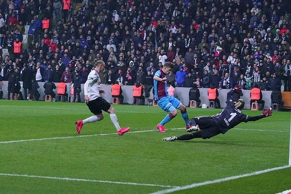 90+1. dakikada Trabzonspor, Sörloth'un attığı golle 2-2'lik beraberliği yakaladı. Ekuban'ın sağ kenardan içeriye kestiği pasta Alexander Sörloth'un tek vuruşunda top ağlara gitti.