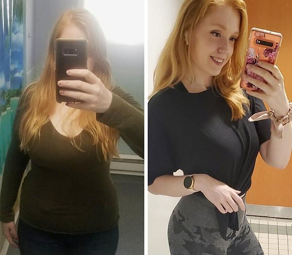 8. 82 kilodan 58'e inen kadının değişimi...