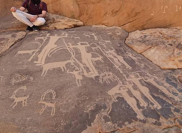 7. «Эту стену с древними наскальными рисунками я обнаружил во время похода».