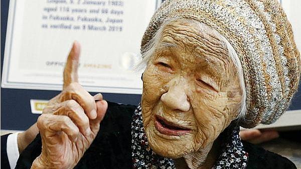 Şu an dünyanın en yaşlı kadını da Ocak ayında 117 yaşını kutlayan Japon Kane Tanaka.