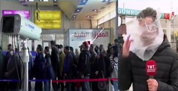 TRT Muhabiri, Canlı Yayında Koronavirüs Haberi Yaparken Suratına Poşet Yapıştı!