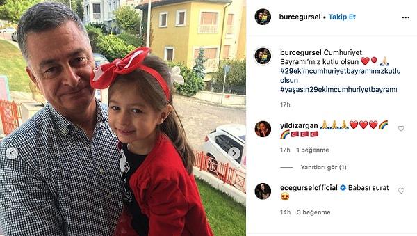 Bu arada Burçe Gürsel, Rifat Sarıcaoğlu'nun kızıyla olan fotoğrafını da Instagram'da paylaştı. Ece Gürsel'in "babası surat" yorumu da dikkat çekti.