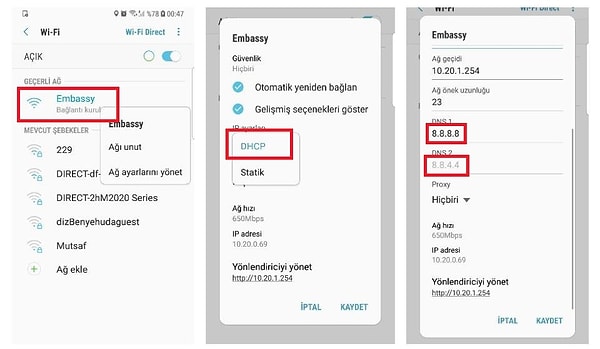 Android DNS değiştirme nasıl yapılır?