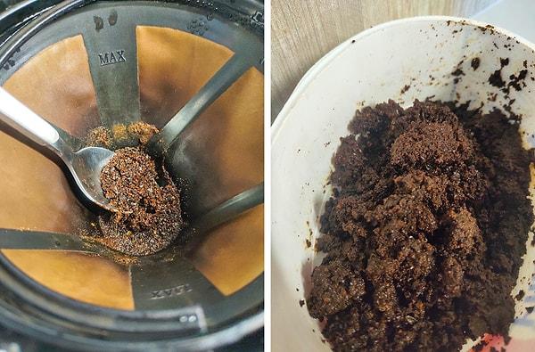 15. "Kahve makinemden çıkan kahve atıklarını asla atmam. Kahveleri bir kutuya koyarım ve üzerine hindistan cevizi yağı ya da zeytinyağı ekleyerek peeling hazırlıyorum."