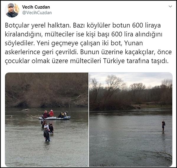 Doyran Köyü'nde bulunan gazeteci Vecih Cuzdan, botları göçmenlere 600 TL karşılığında yerel halkın temin ettiğini aktardı.