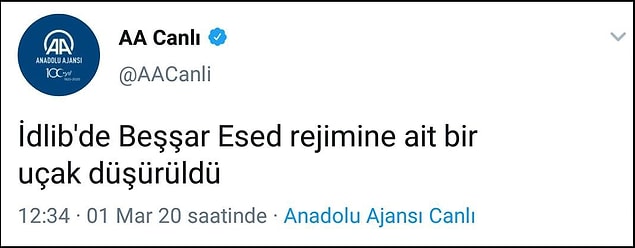 Anadolu Ajansı, söz konusu haberini geri çekti.
