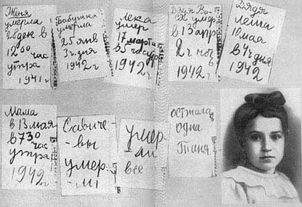 5. Tanya Savicheva, Leningrad Kuşatması sırasında kısılıp kalan küçük bir kızdı. Ailesinde ölen herkesin adını günlüğüne yazmıştı. Günlüğündeki son cümle ise şöyleydi: "Savihevalar öldü. Herkes öldü. Sadece Tanya kaldı."