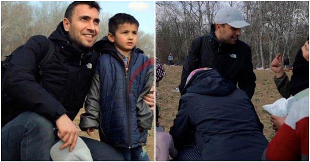 1. Oyuncu Ulaş Tuna Astepe, Pazarkule Sınır Kapısı'ndaki göçmenlere yardım dağıttı...