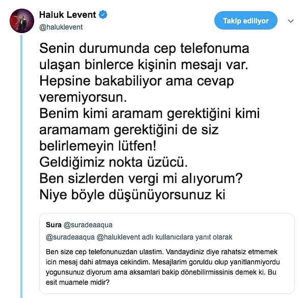 Bu arada Haluk Levent'e "sahtekarlara yardım ediyorsunuz, gerçek hastalara neden etmiyorsunuz?" şeklinde ilginç tepkiler geldi.