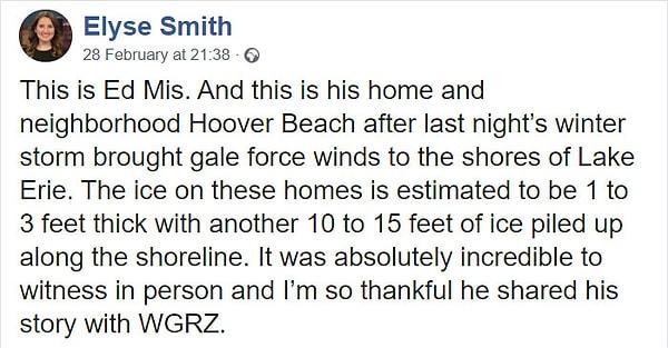 2. WGRZ-TV'de görev yapan meteoroloji uzmanı Elyse Smith şöyle anlatıyor;
