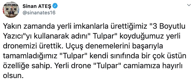 Ülkü Ocakları Başkanı Ateş, Tulpar için 'kendi sınıfında birçok üstün özelliğe sahip' ifadesini kullandı.