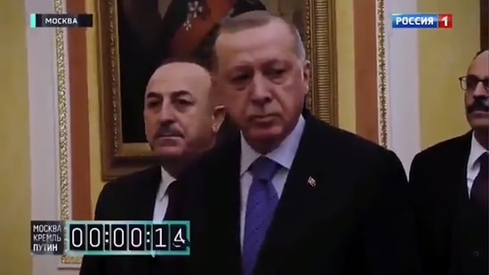 Rus Devlet Televizyonu, Türk Heyetinin Putin'le Görüşme Öncesi Bekletilmesini Kronometre Tutarak Yayınladı