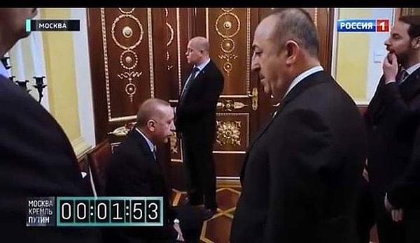 Bu görüşmeden günler sonra da Rus devlet televizyonu Cumhurbaşkanı Erdoğan'ın Rusya ziyareti sırasında görüşmenin yapılacağı salonun kapısında bekletildiği anları kronometre ile yayınladı.
