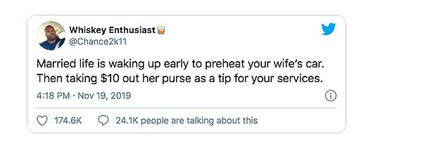 17. "Evlilik hayatı karınızın aracını ısıtmak için erken kalkmak sonra da hizmetiniz için cüzdanından 10 dolar almaktır."