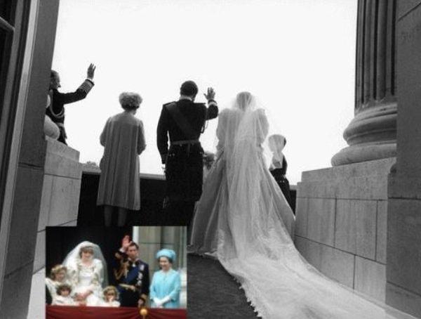 17. Prens Charles ve Prenses Diana'nın, Buckingham Sarayı'nın balkonunda verdiği ünlü pozlarının arkadan görünümü.