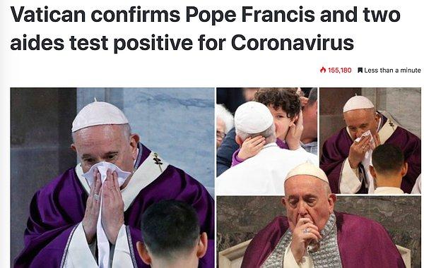 'Papa'ya koronavirüs teşhisi konuldu.' iddiası ise Vatikan tarafından yalanlandı!