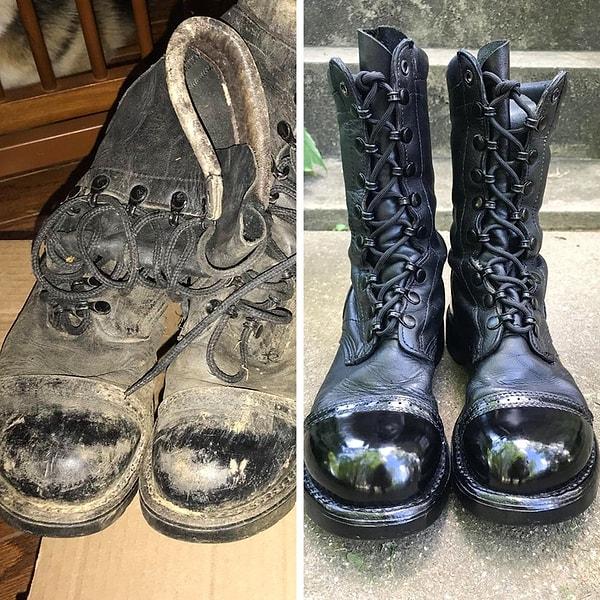 11. "Çöpe atmak üzere olduğum botlarımı, temizleyip boyayarak uzun yıllar kullanacak hale getirdim."