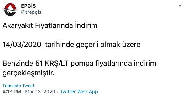 EPGİS indirimi böyle duyurdu 📌