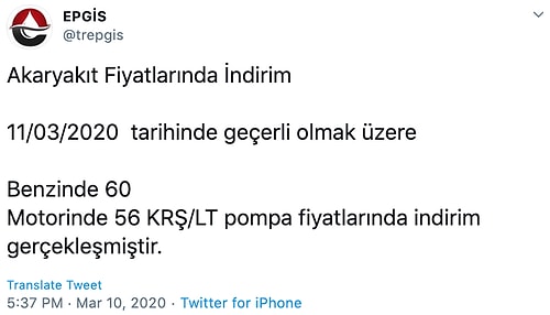 Benzine Bir İndirim Daha: Litre Fiyatı Bu Geceden Geçerli Olmak üzere 51 Kuruş İnecek