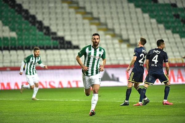 Konyaspor 41.dakikada Riad Bajic'in attığı golle 1-0 öne geçti
