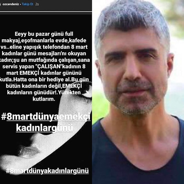 6. Özcan Deniz, Kadınlar Günü paylaşımı nedeniyle sert tepkiler aldı.