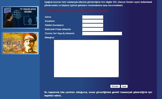 Form doldurup bilgi paylaşımı yapılabiliyor