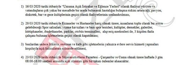 Sağlık Bakanlığı tarafından gönderildiği iddia edilen belgede vatandaşın toplu olarak bir araya gelebileceği her alanın kapatılacağı, marketlerin de belli günler açık olacağı yazması paniğe neden oldu.