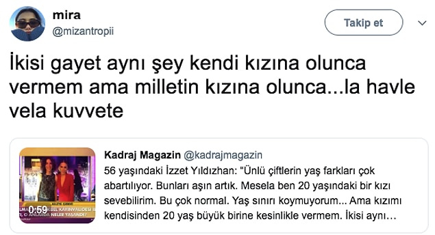 Bu "ikisi aynı şey değil" açıklamasının ardından sosyal medya İzzet Yıldızhan'a tepki gösterdi. Onlardan bazıları şöyle: