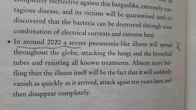 Sylvia Browne kitabında 2020'ye dair bazı teorilere yer vermiş. Kitapta bir virüsün yayılacağına dair öngörüleri var. Virüsü bildiği söyleniyor.
